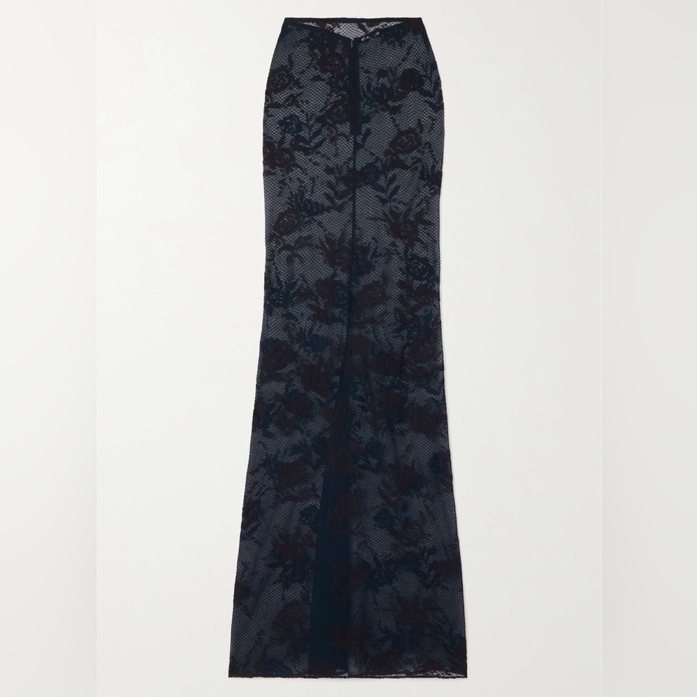 Alaia Black Lace Maxi Skirt
